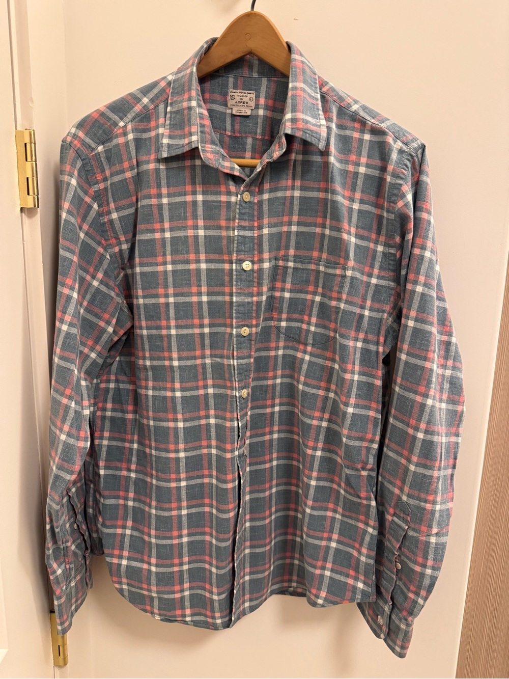 Vintage 90s J.Crew Plaid Button Down Shirt Mens L | Preppy Y2K Grunge
